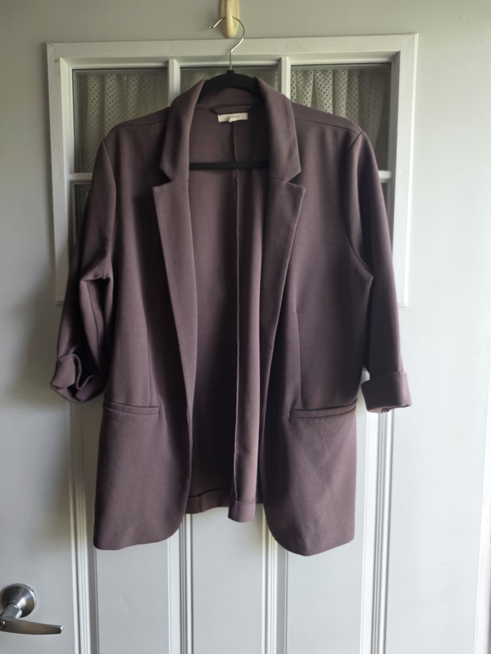 Women's Open Front Blazer Jacket - Mauve